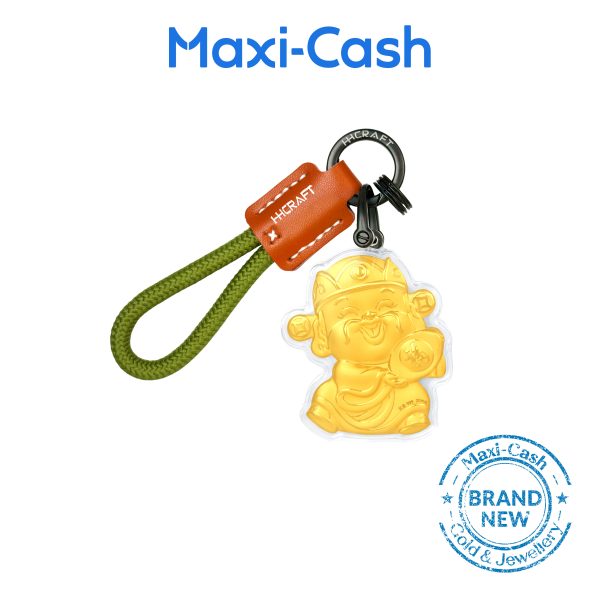 God Of Fortune (Golden Ingot) Key Ring in 999 Gold - Image 3