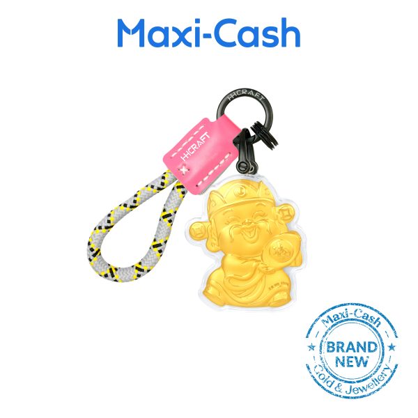 God Of Fortune (Golden Ingot) Key Ring in 999 Gold - Image 2