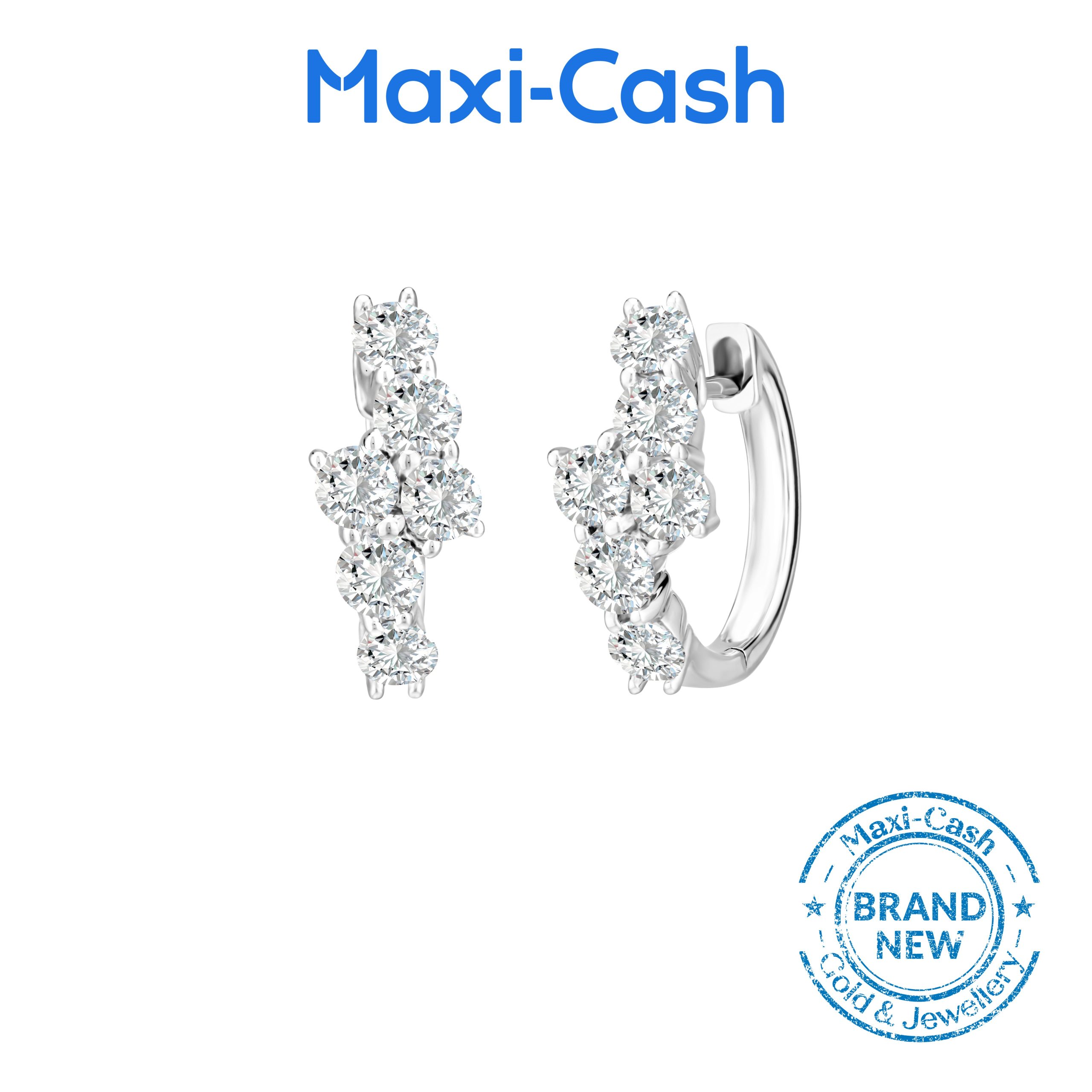 Linear Symphony True Carat Earrings in 14K White Gold