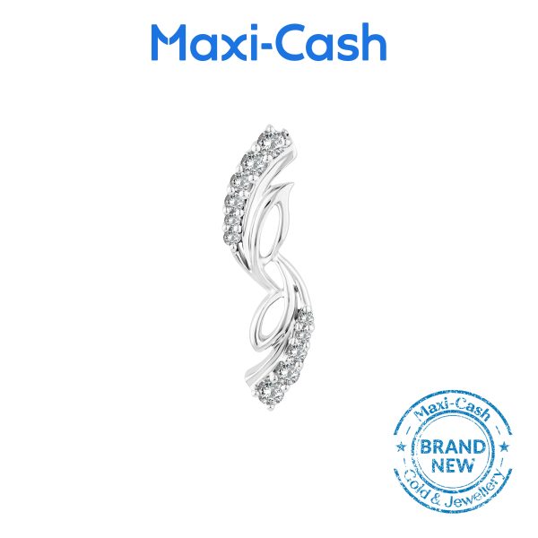 Linear Wave Pendant in 18K White Gold - Image 2