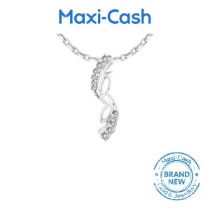 Linear Wave Pendant in 18K White Gold