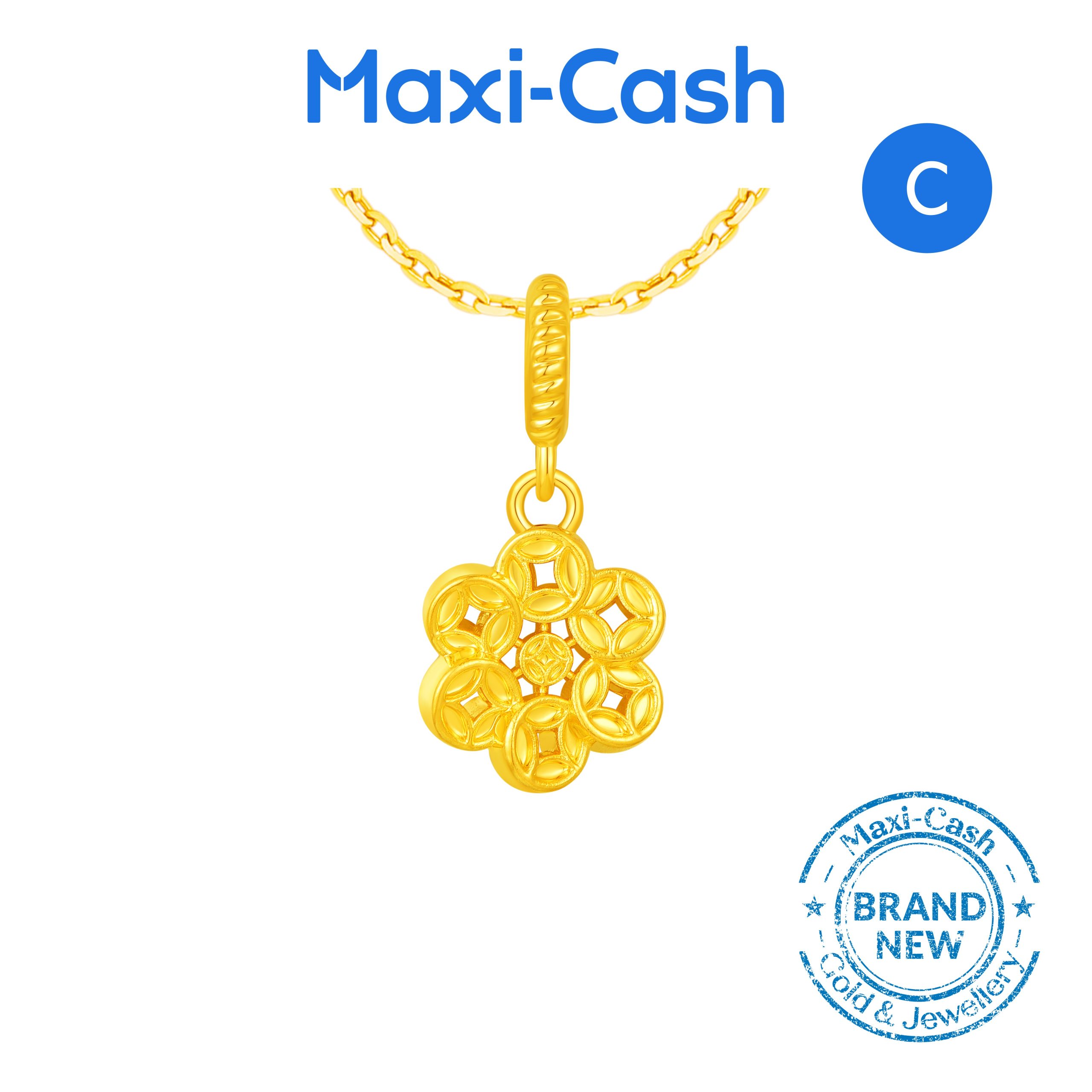 Buy 1 Get 3 Free (2 Pendants + 2 Chains) Pendants and Charms in 916 Gold - Image 4