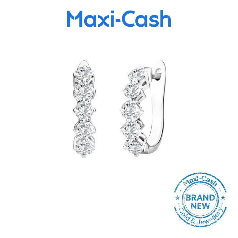 True Carat Diamond Linea Radiance Earrings in 14K White Gold