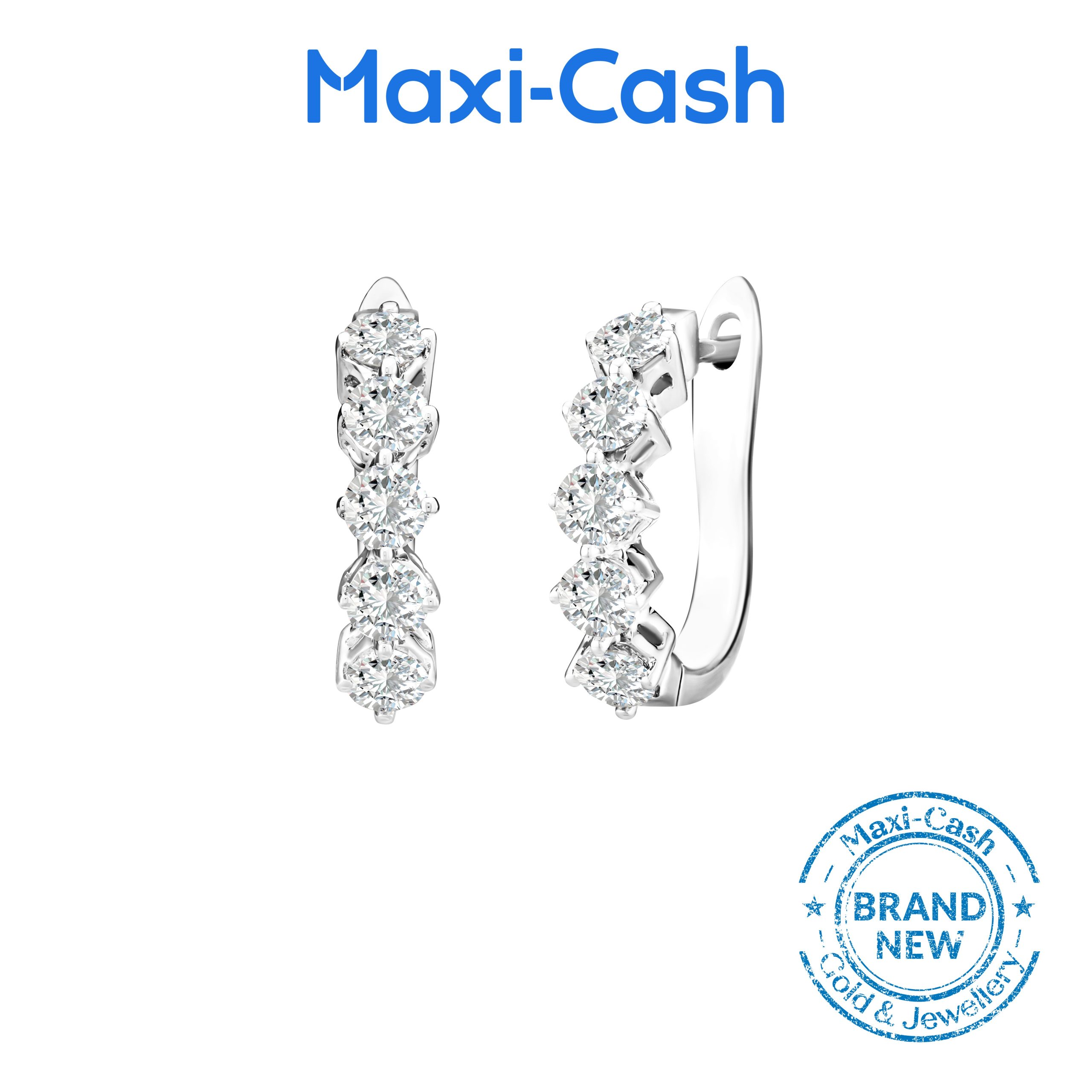 True Carat Diamond Linea Radiance Earrings in 14K White Gold