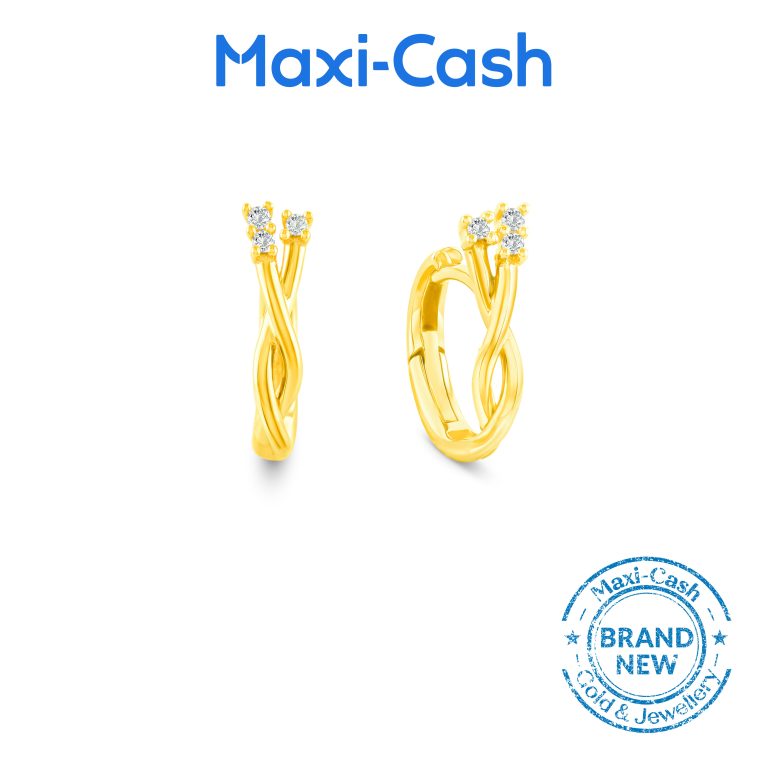 Diamond Intertwined Love Earrings in 14K Yellow Gold