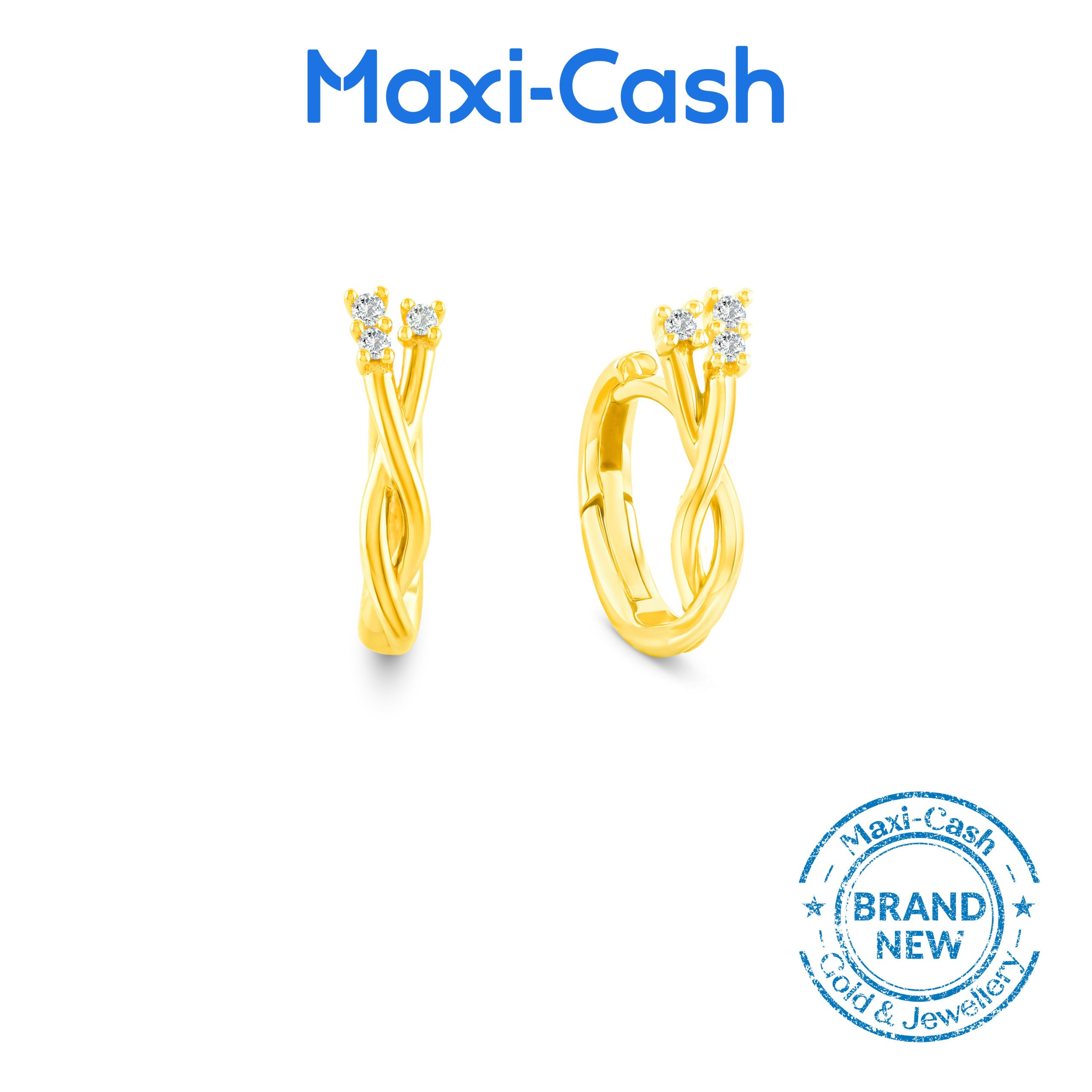 Diamond Intertwined Love Earrings in 14K Yellow Gold