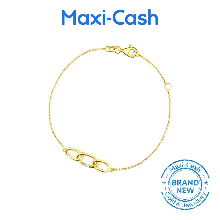 Diamond Trinity Links Bracelet in 14K Yellow Gold