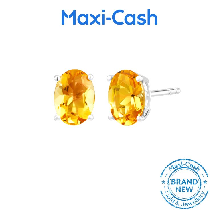 Citrine Allure Earrings in 18K White Gold