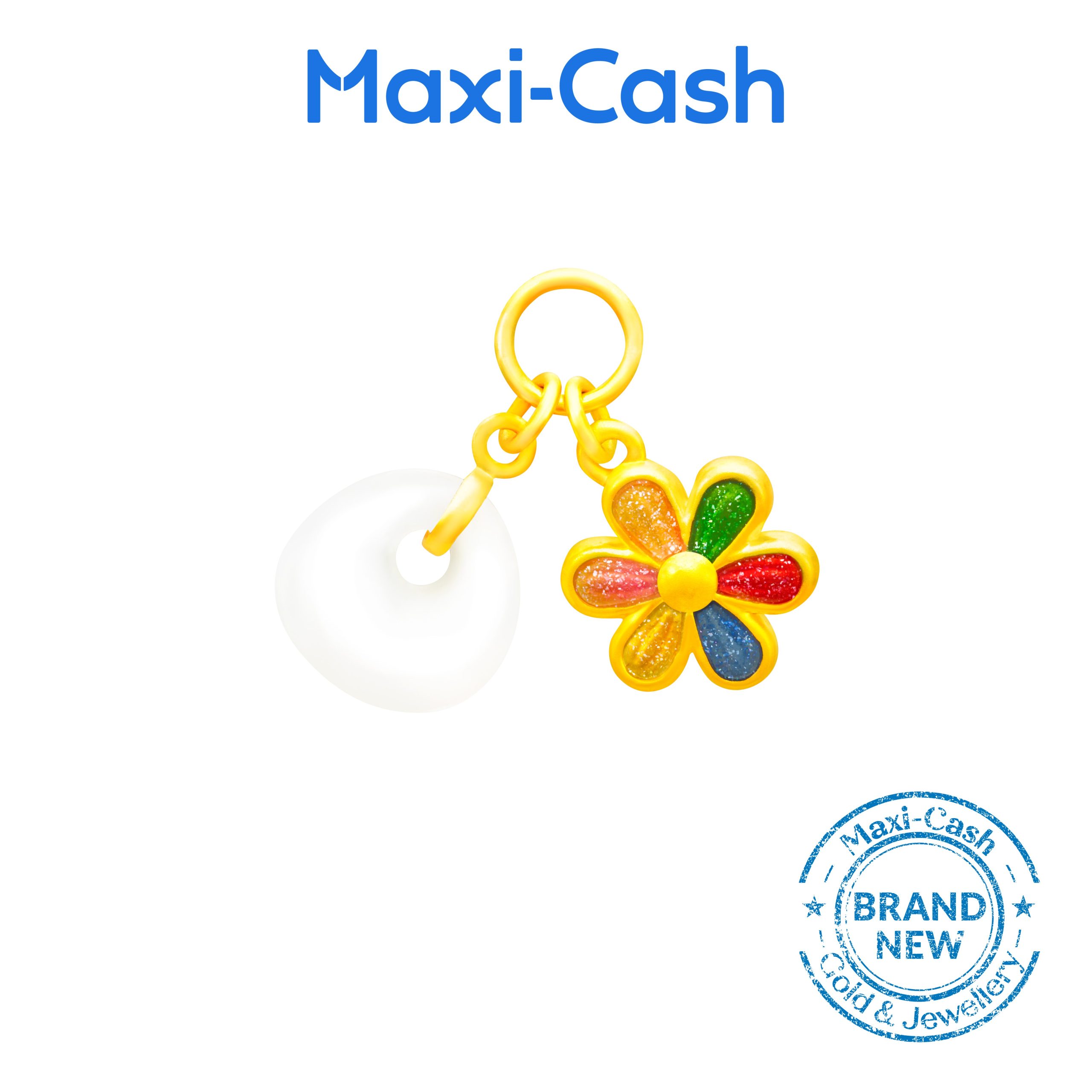 Rainbow Bloom Nephrite Pendant in 999 Gold - Image 2