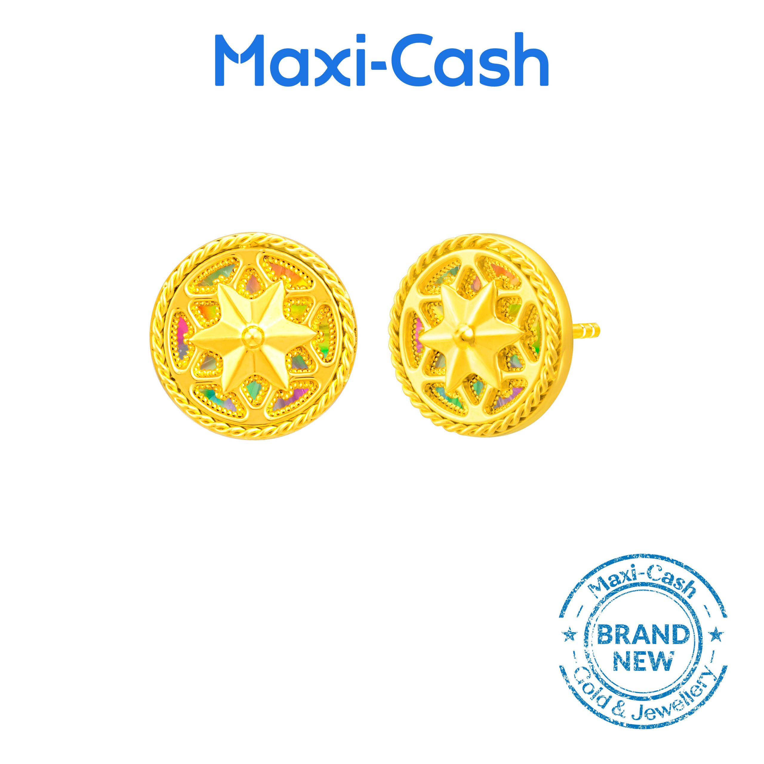 Gilded Star Earrings in 999 Gold