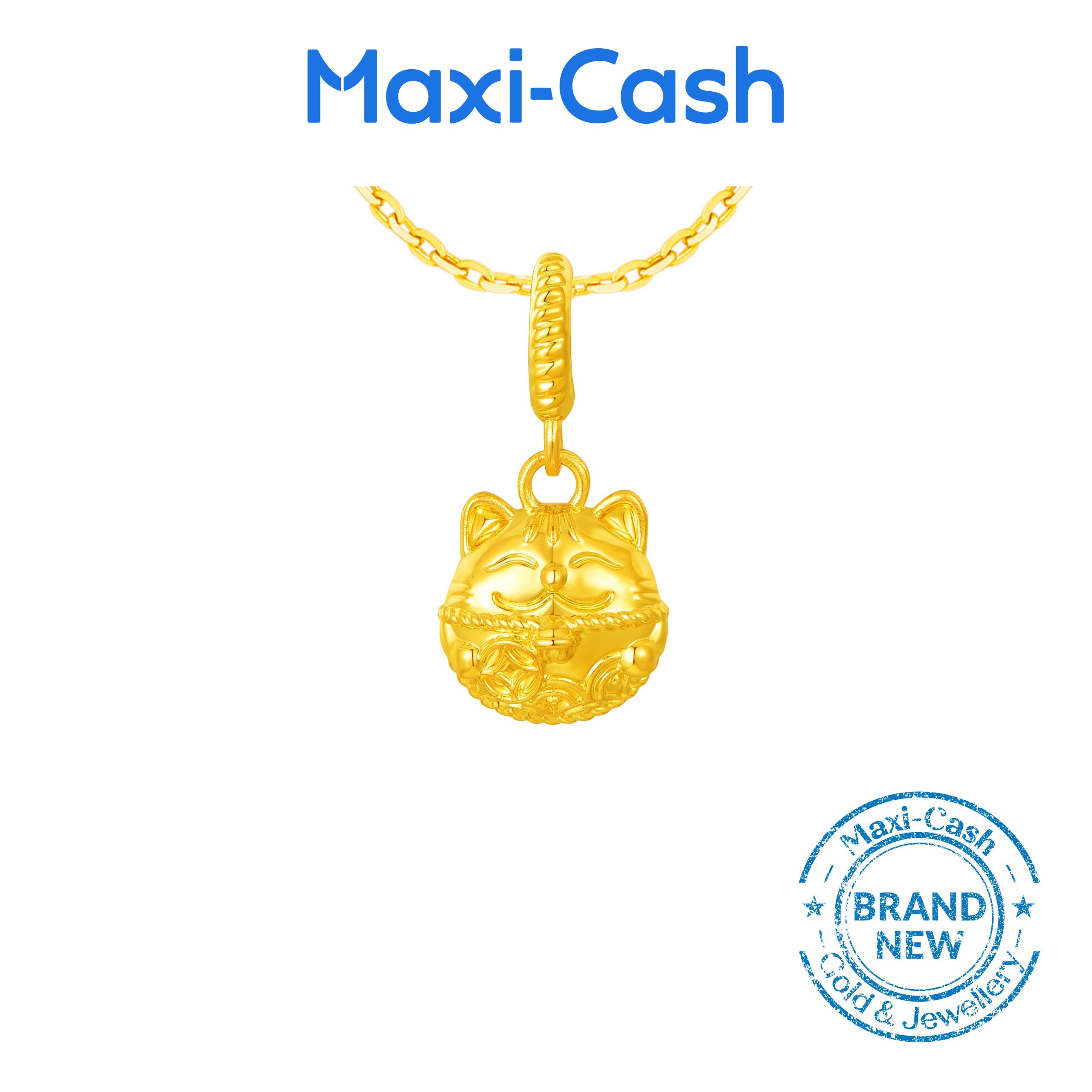 Fortune Cat Pendant in 916 Gold