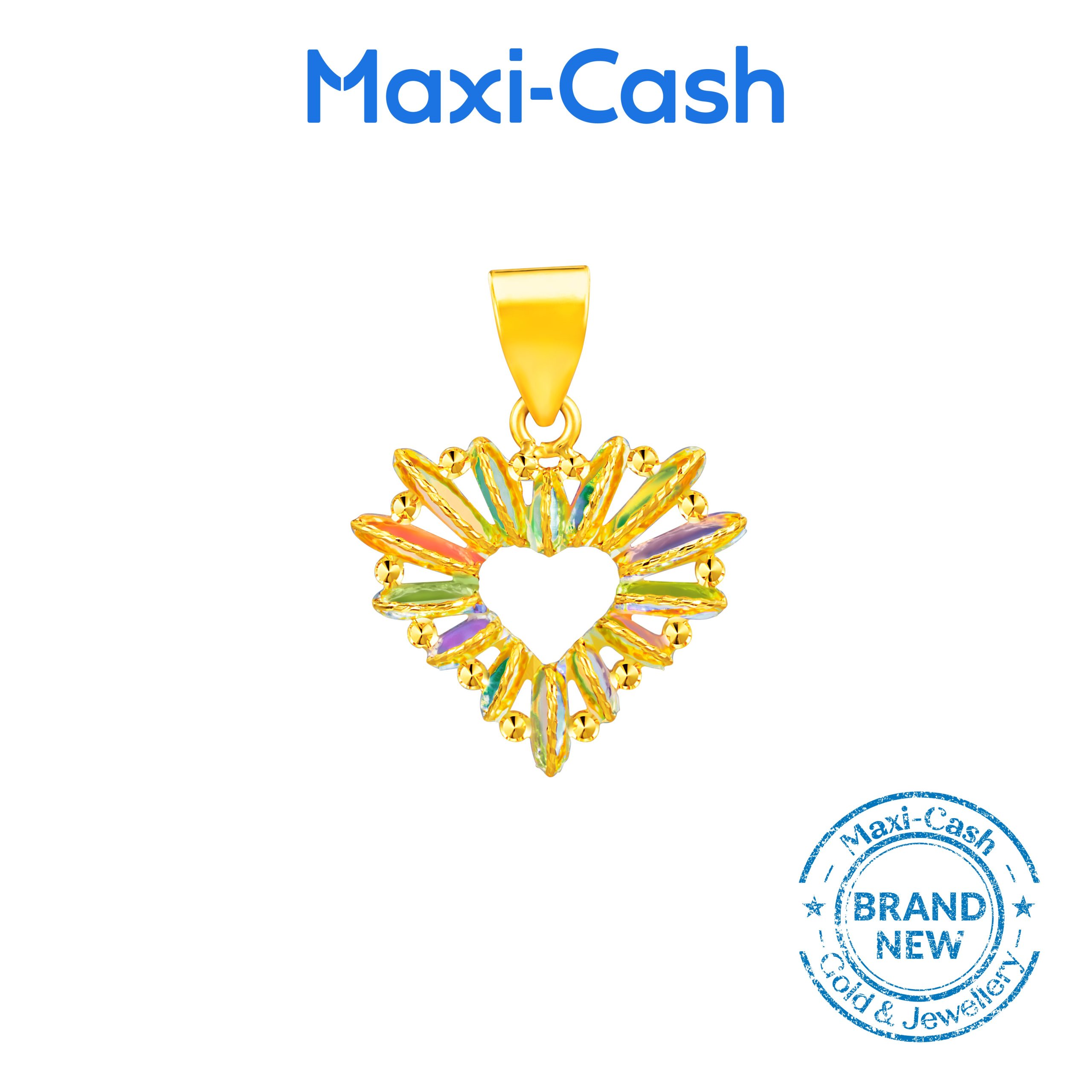 Heart of Iridescence Pendant in 916 Gold - Image 2