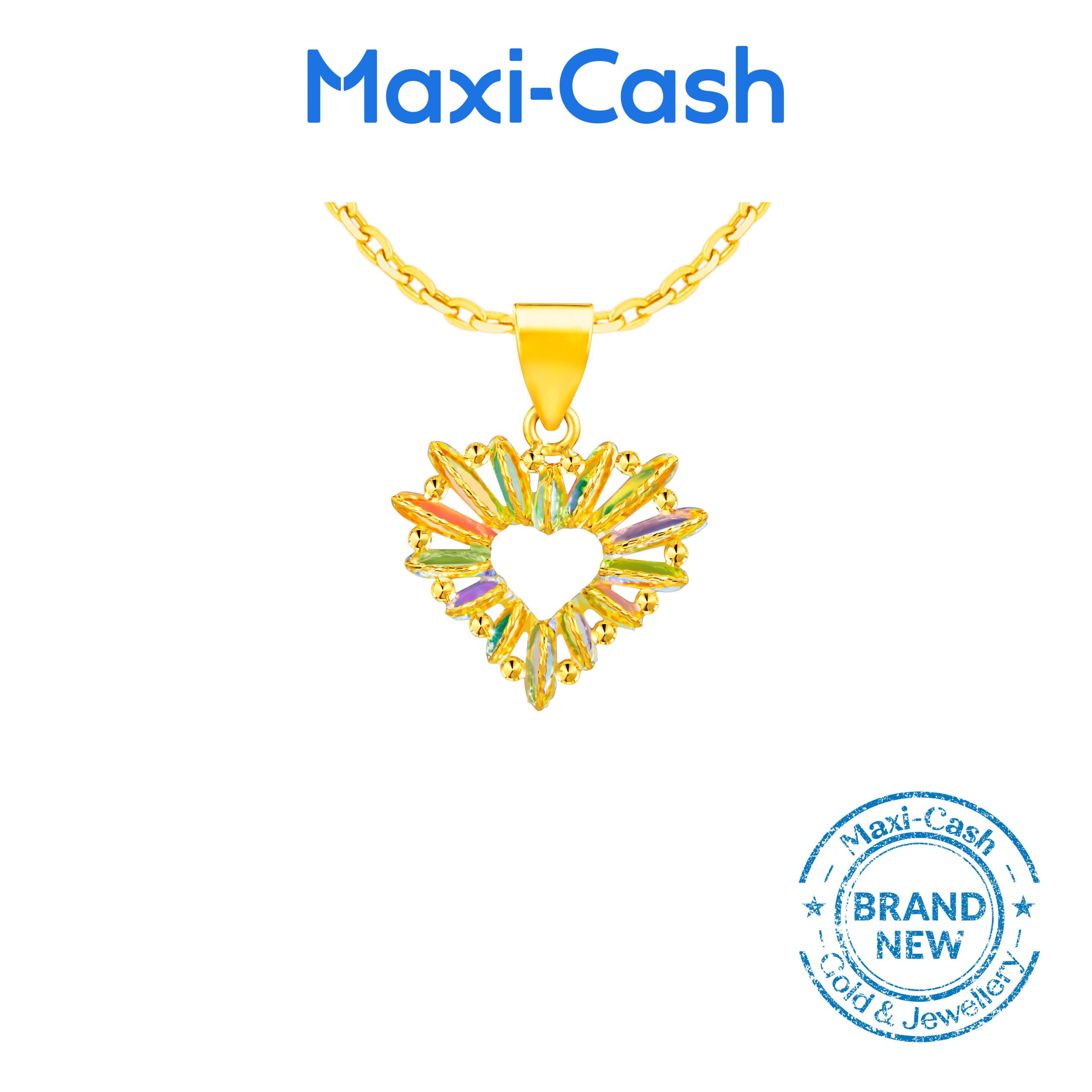 Heart of Iridescence Pendant in 916 Gold