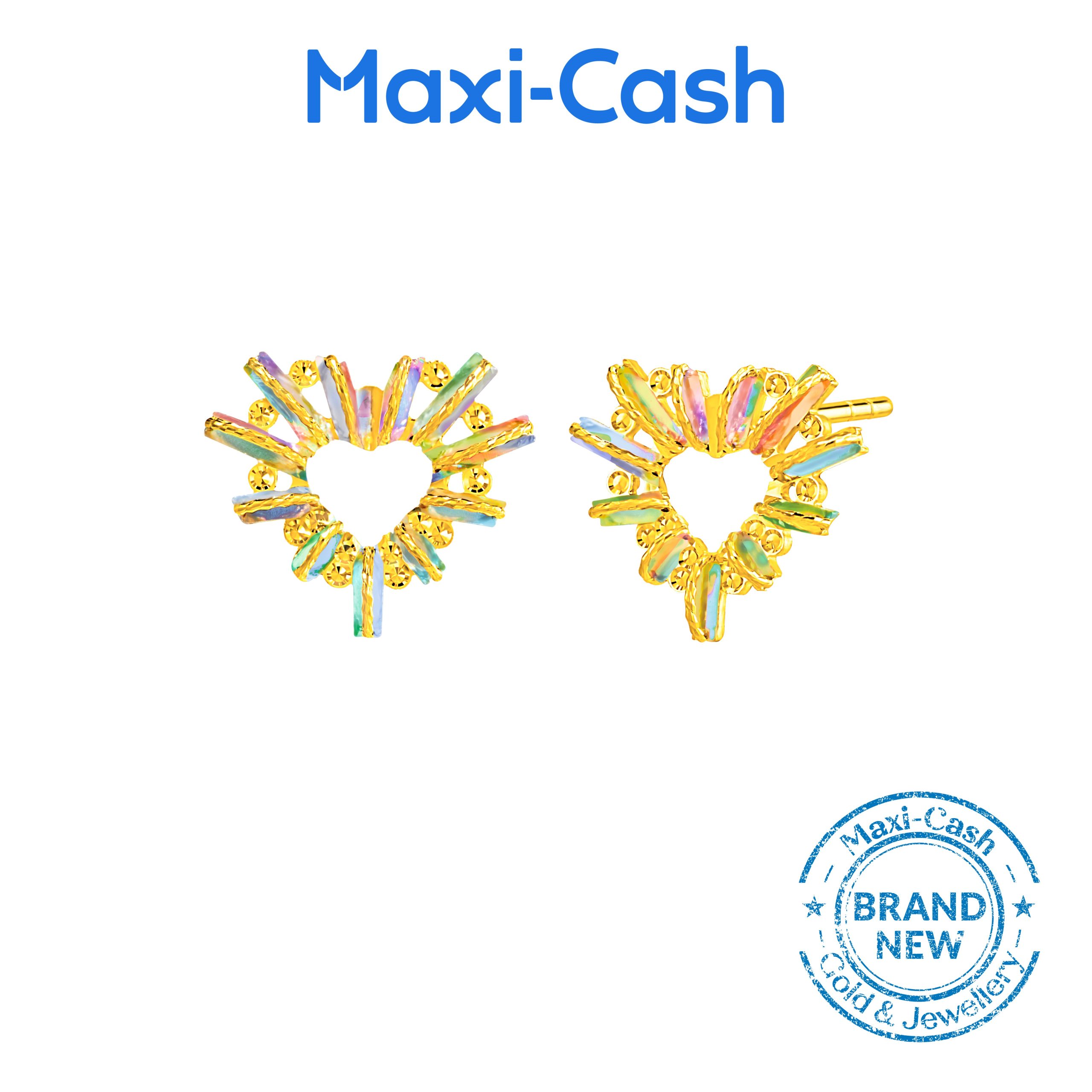 Heart of Iridescence Earrings in 916 Gold