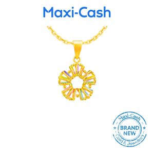 Petals of Iridescence Pendant in 916 Gold