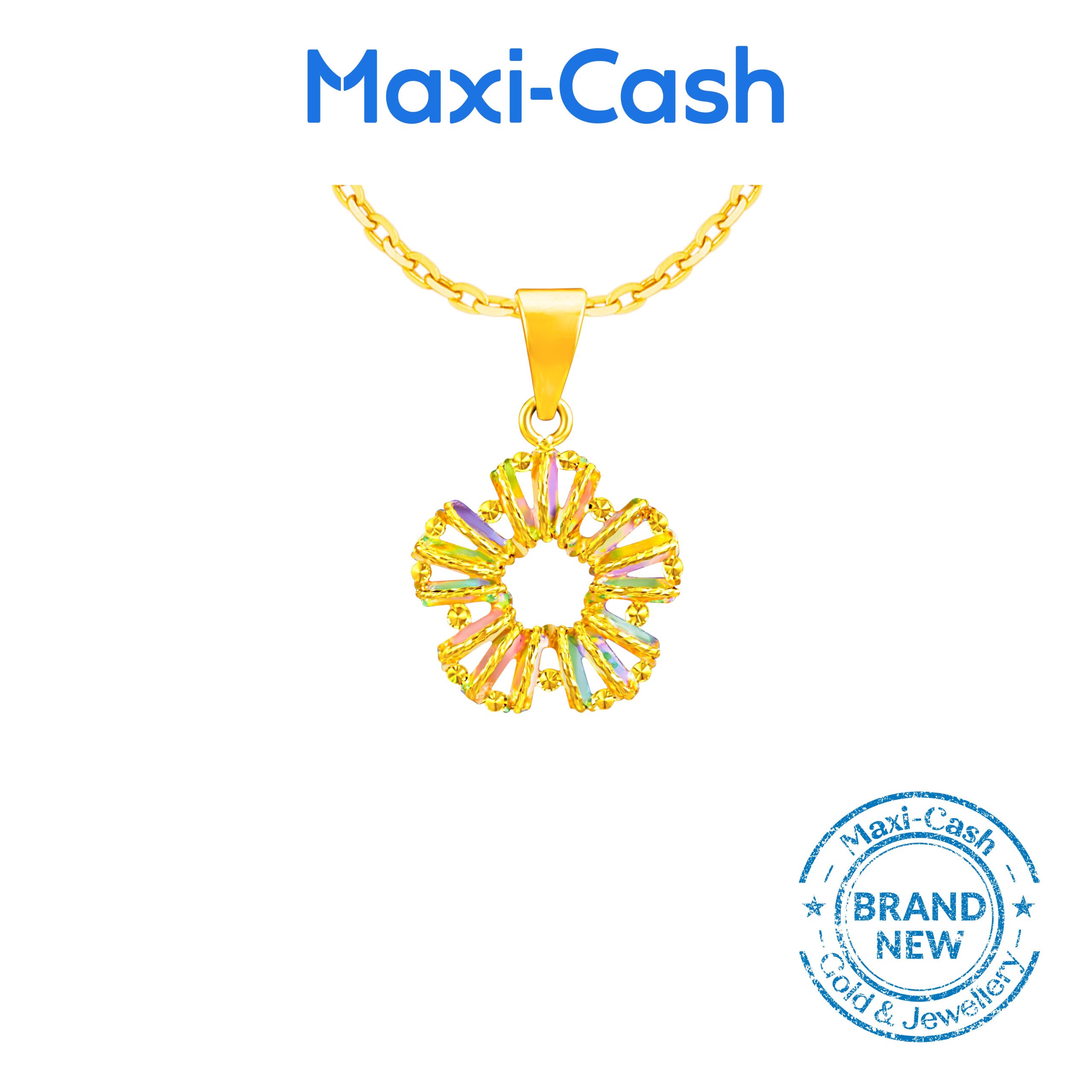 Petals of Iridescence Pendant in 916 Gold