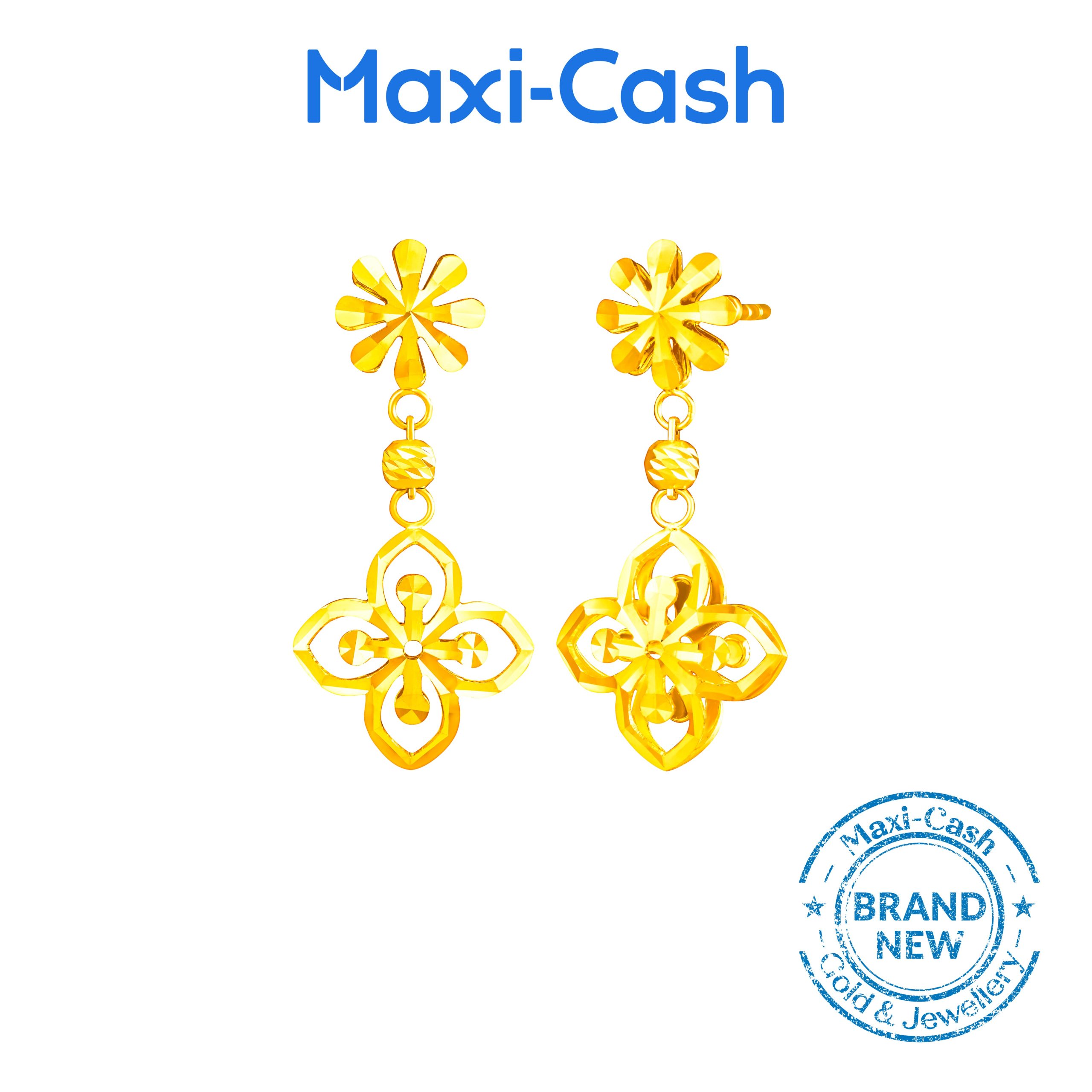 Aurora Bloom Earrings in 916 Gold