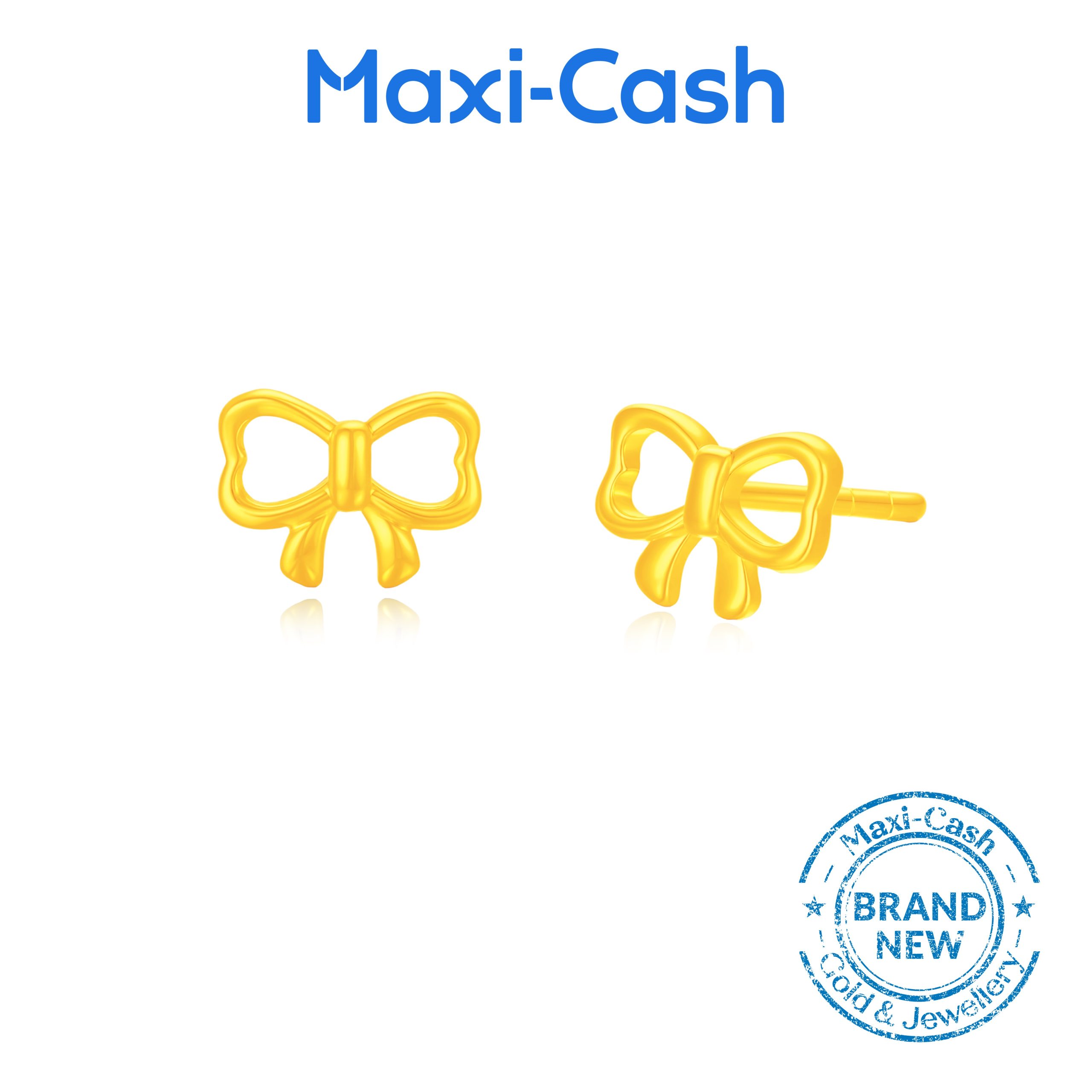 Golden Bow Earrings in 916 Gold