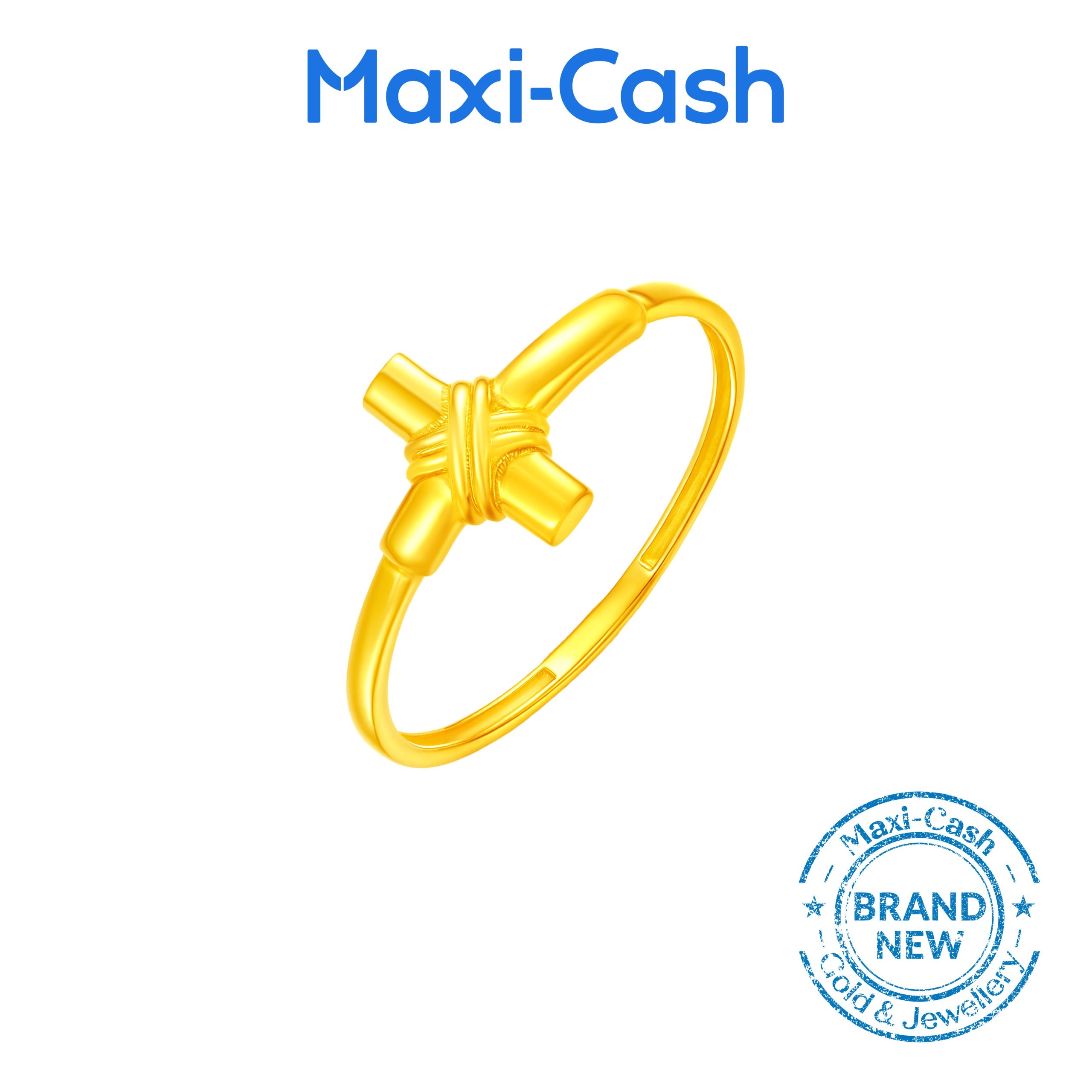 Knotted Cross Ring in 916 Gold