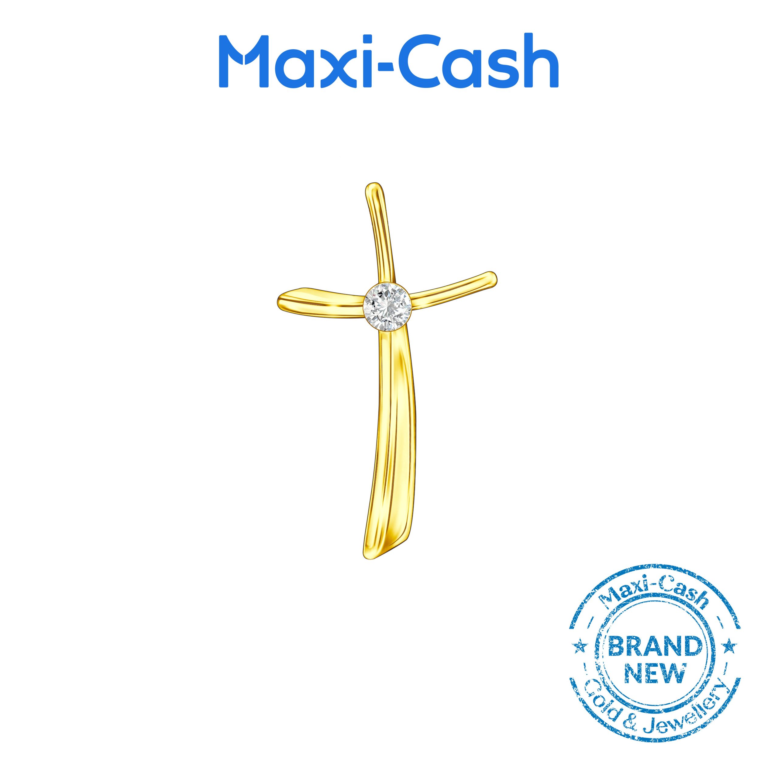 Diamond Eternal Cross Pendant in 18K Yellow Gold - Image 2