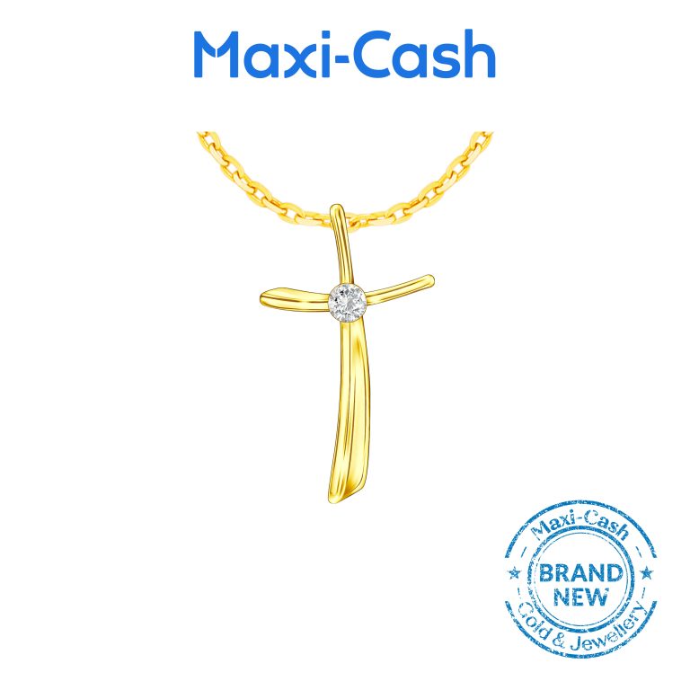 Diamond Eternal Cross Pendant in 18K Yellow Gold