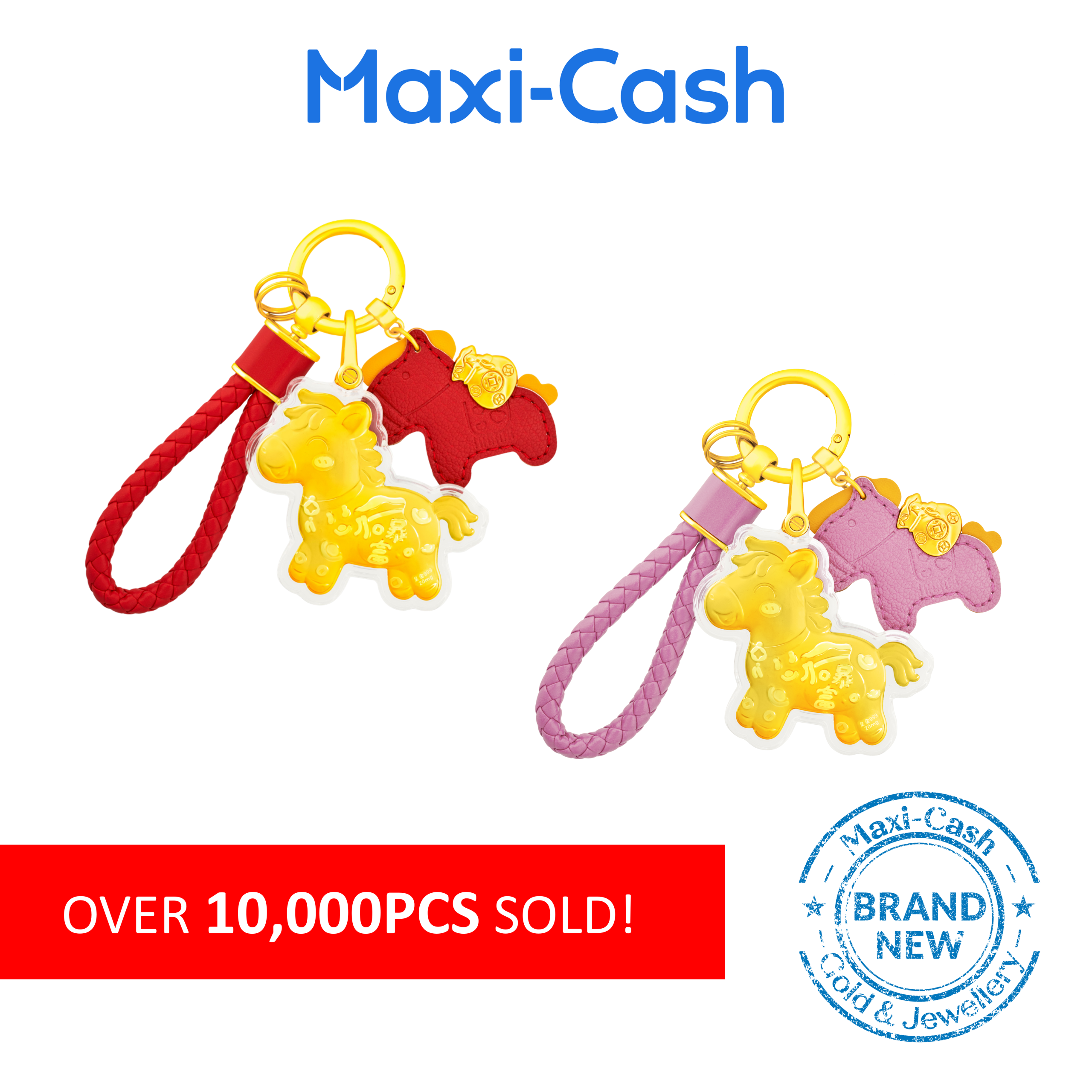 Prosperity Pony Keyring in 999 Gold