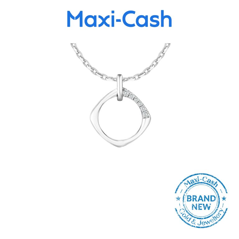 Diamond Lumi Arc Pendant in 18K White Gold