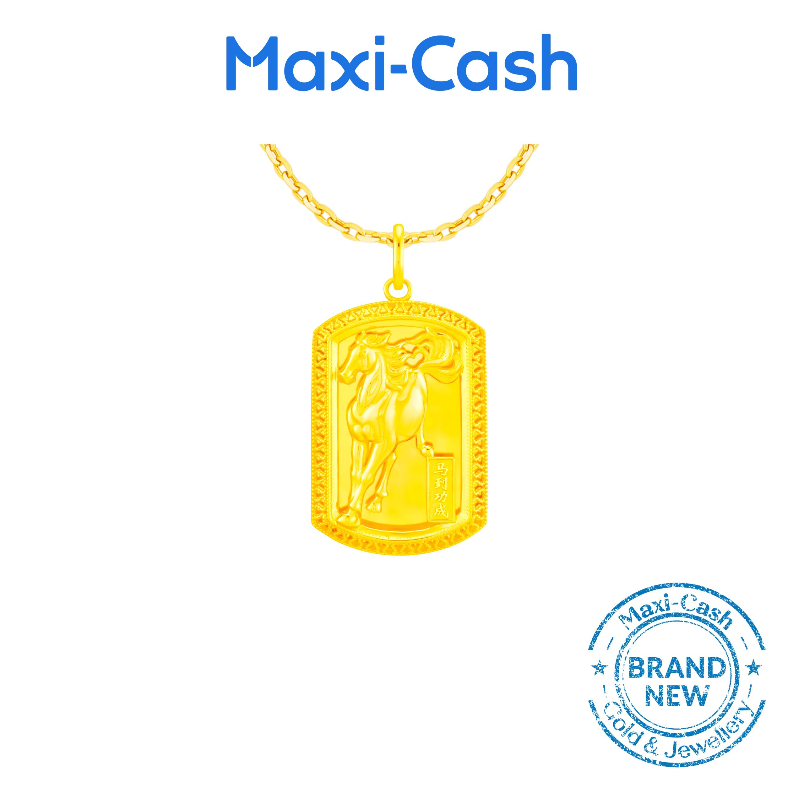 Gallop of Wealth Pendant in 916 Gold