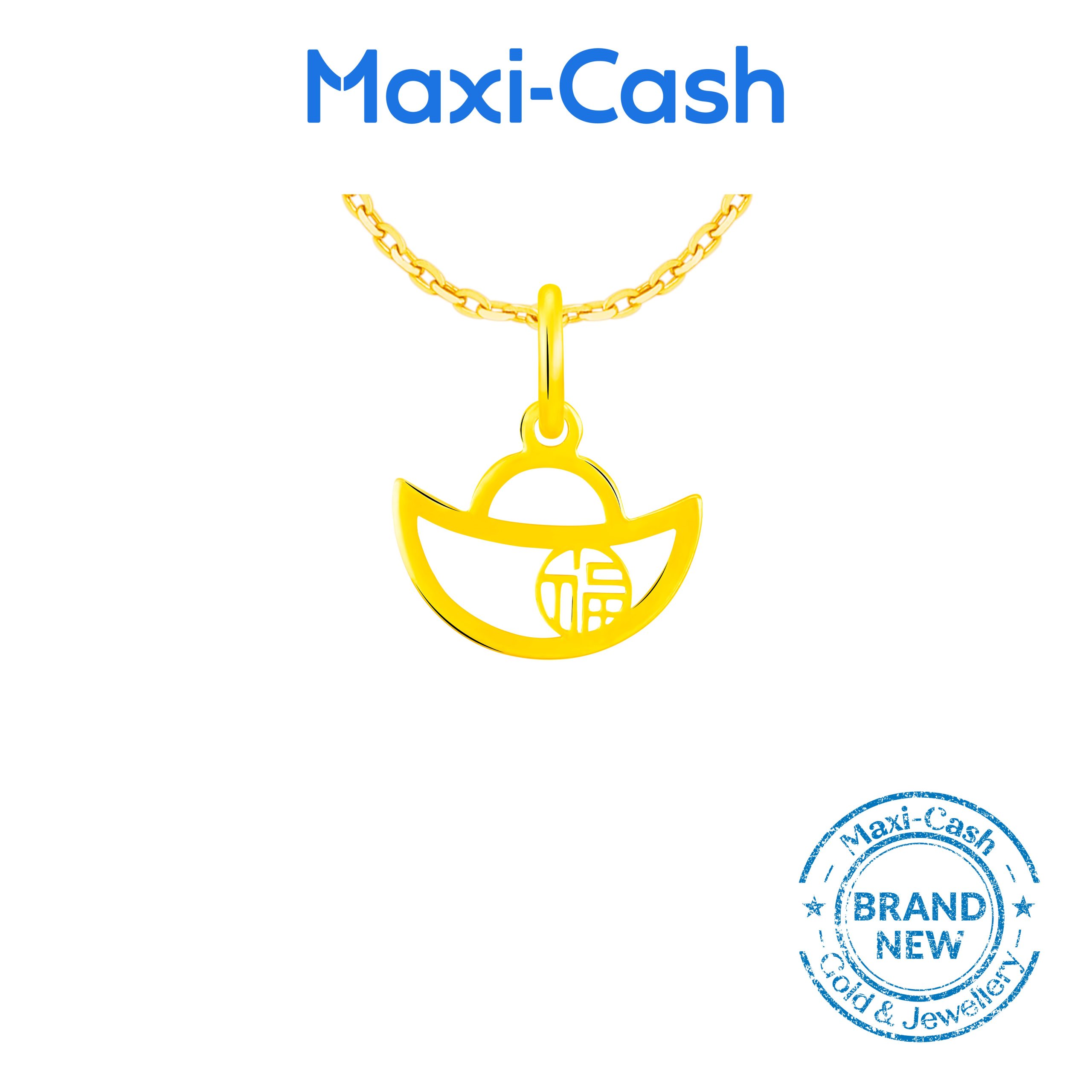 Fortune Ingot Pendant in 916 Gold