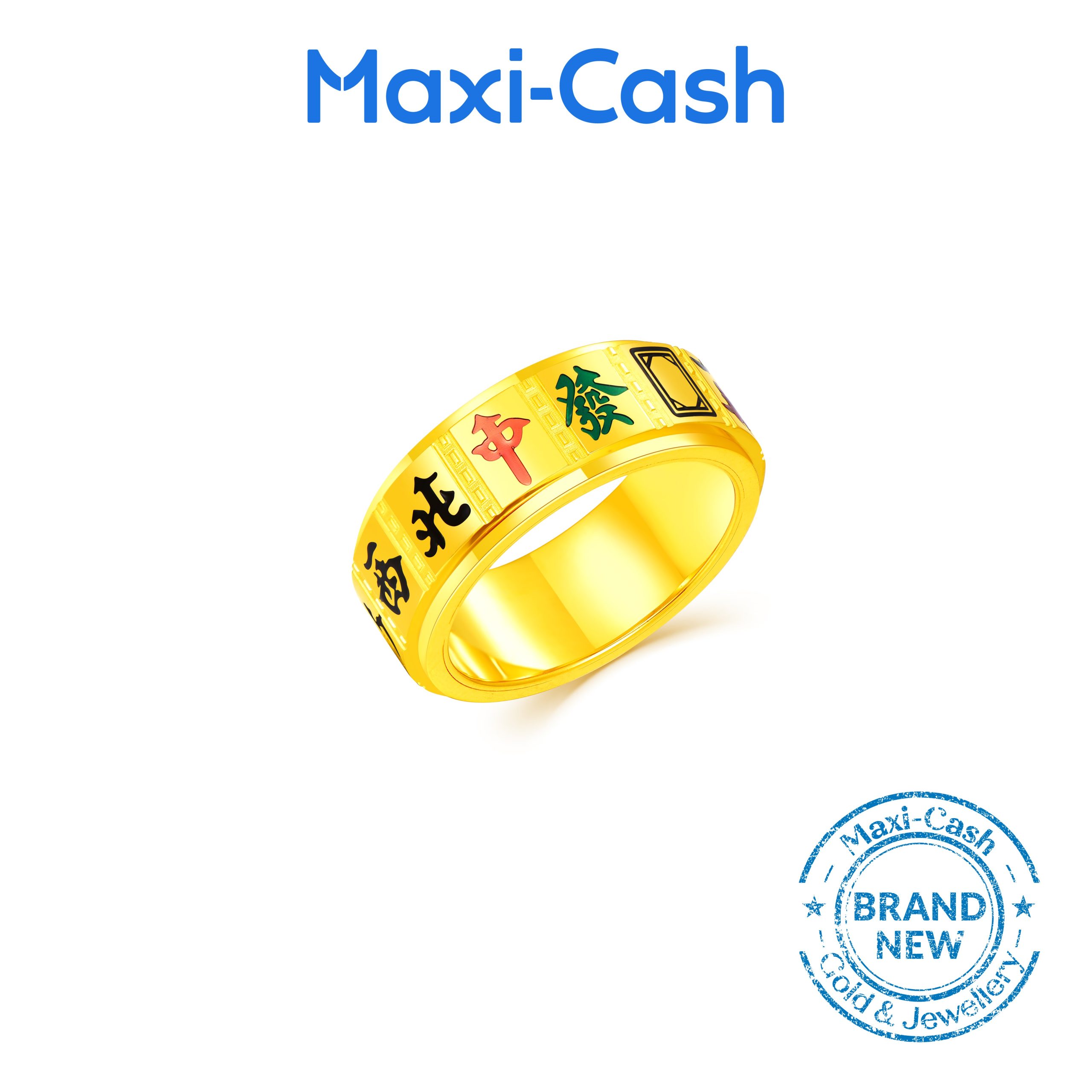 Mahjong Tiles Ring in 916 Gold