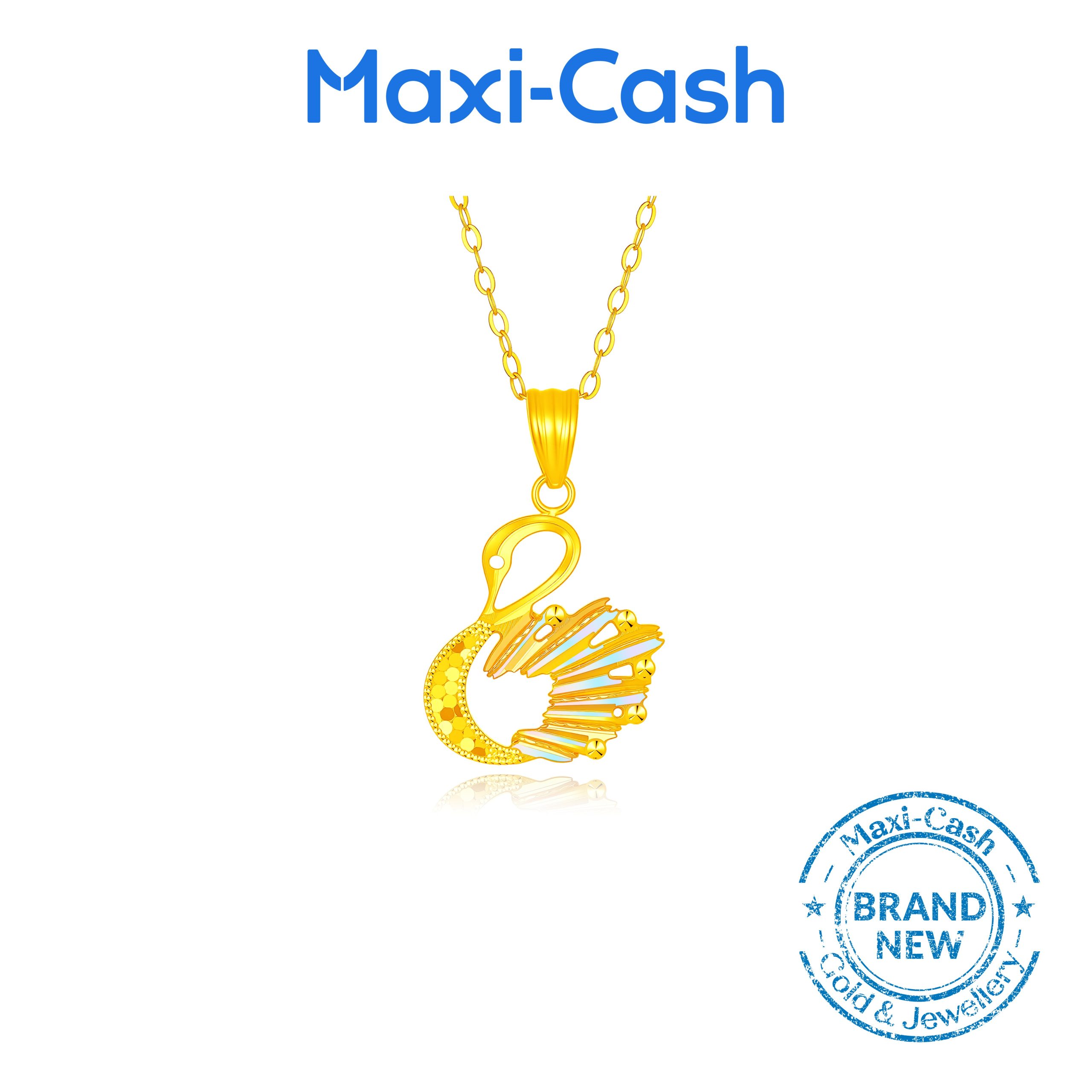 Swan of Iridescence Pendant in 916 Gold