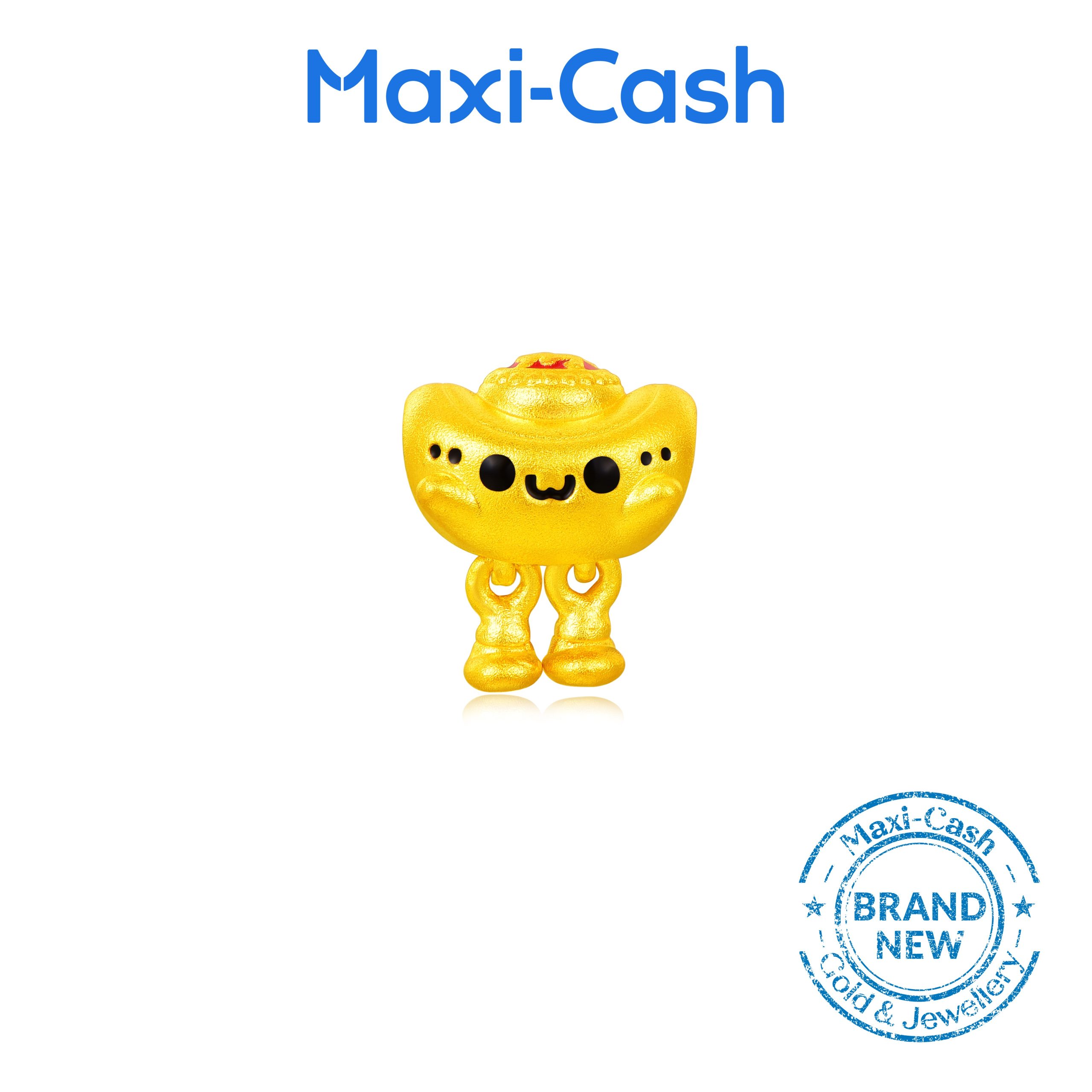 Smiley Ingot Fantasi Charm in 999 Gold