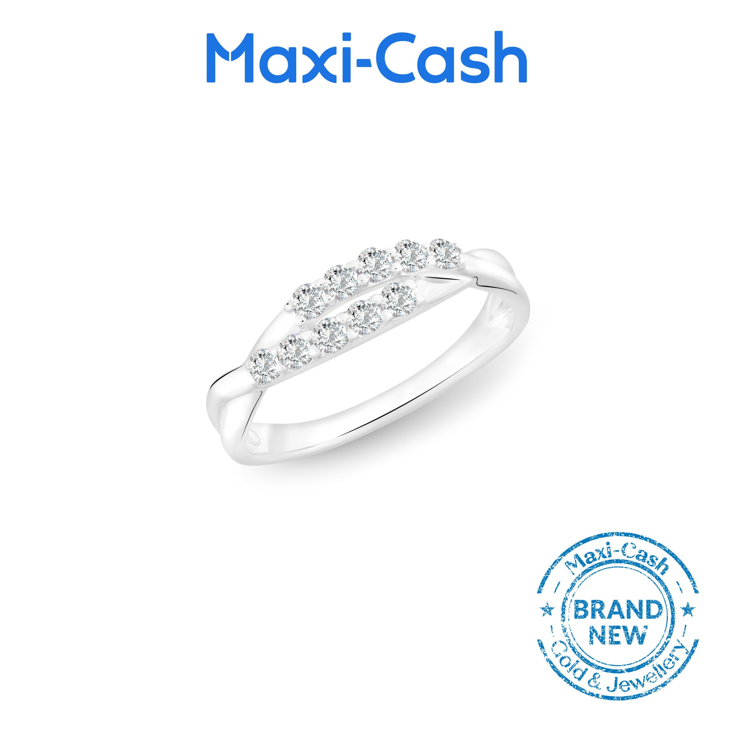 True Carat Diamond Interlaced Love Ring in 18K White Gold