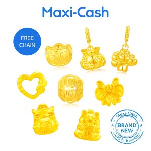 Buy 1 Get 3 Free (2 Pendants + 2 Chains) Pendants and Charms in 916 Gold