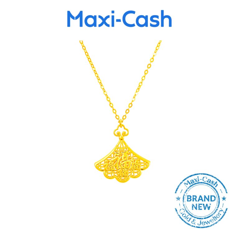 Ginkgo Blessings Necklace in 916 Gold
