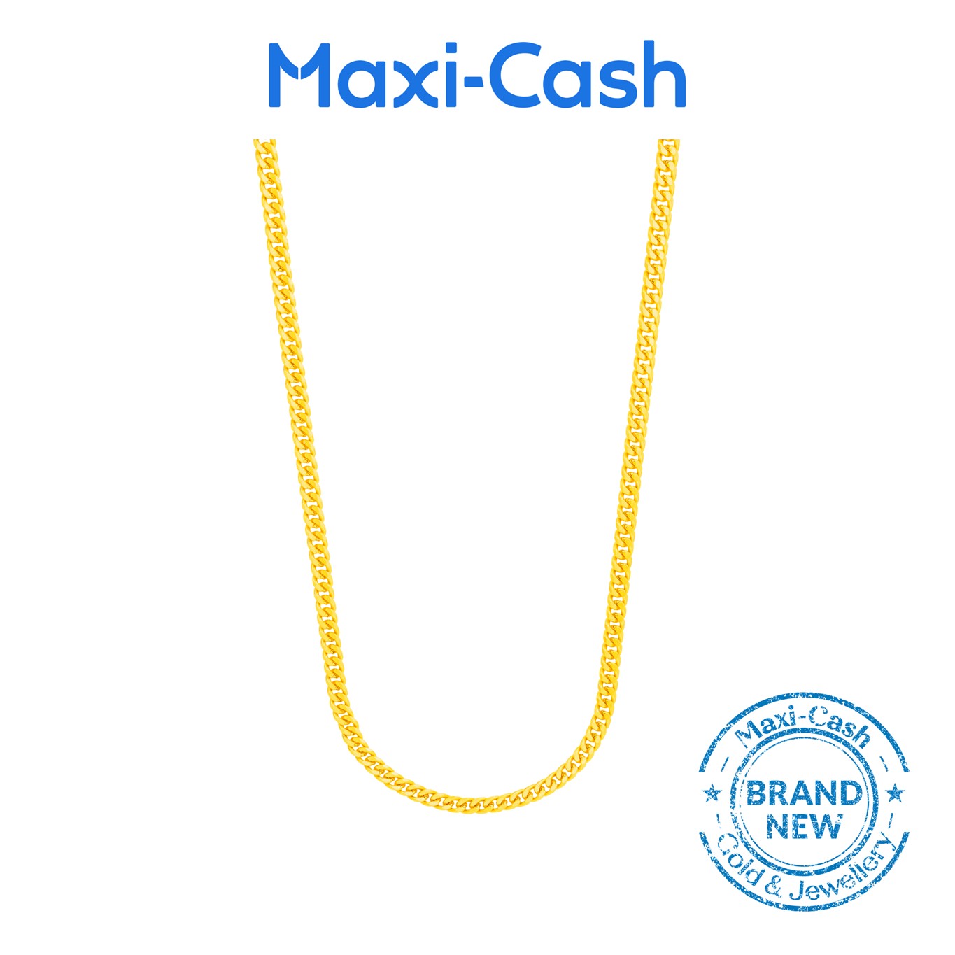 Solid Curb Chain in 916 Gold