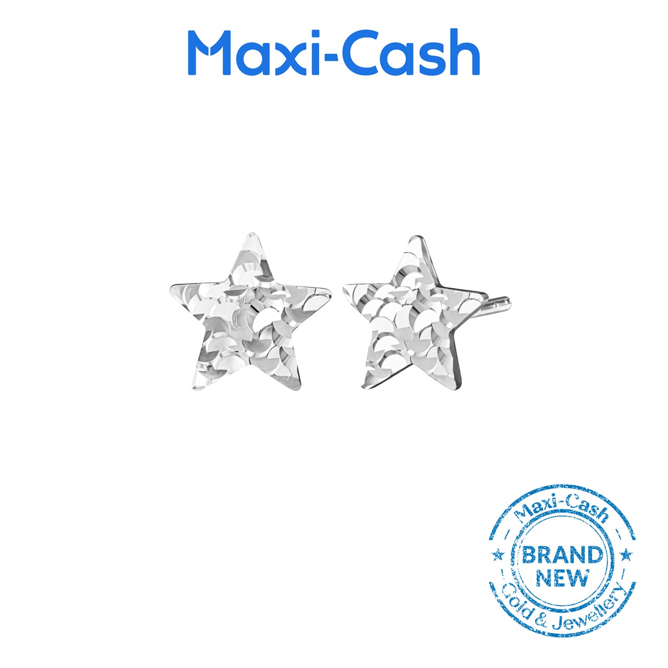 Twinkle Star Earrings in 18K White Gold