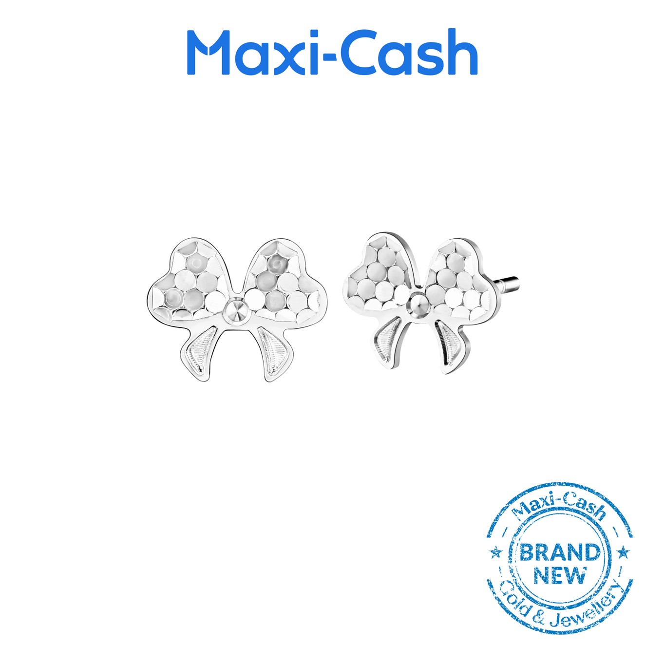 Enchanted Bow Earrings in 18K White Gold