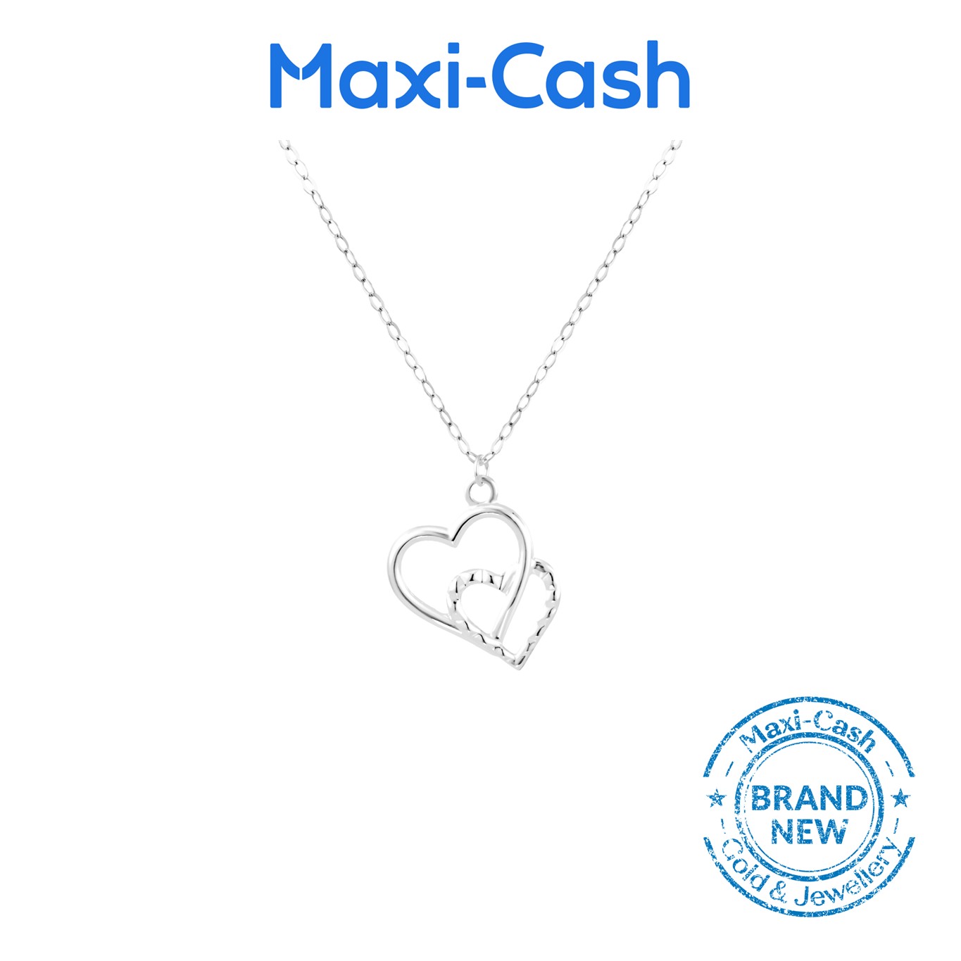 Heart to Heart Necklace in 18K White Gold