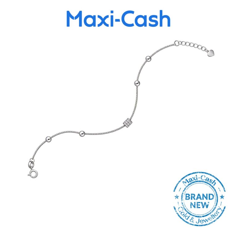 Barrel Link Bracelet in 18K White Gold